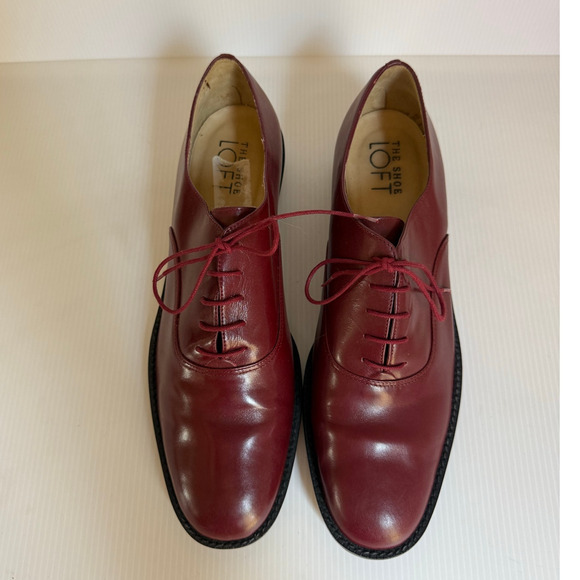 Vintage Leather Oxford Shoes Red for Men, The Shoe Loft, Made in Brazil Size 10M - Picture 2 of 13